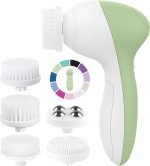 Facial Cleansing Brush | Face Scrubber Exfoliator Wash Cleansing Exfoliating Powered Electric Brushes Spin Cleanser Cleaning Scrub Oily Mixed Normal Dry Skin Including 7 Heads (Opal)